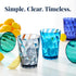 US Acrylic Optix Plastic Reusable Drinking Glasses (Set of 8) 14oz Rocks Cups in Coastal Colors | BPA-Free Tumblers, Made in USA | Top-Rack Dishwa...