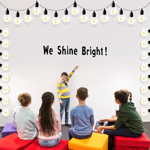 88 Pcs Light Bulb Cutout Bulletin Board Set Include 72 Industrial Chic Light Bulb Cut out Rustic Farmhouse Paper Bulletin Board 14 Letter Decal wi...