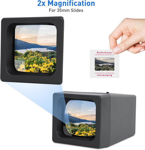 35 mm Film & Slide Viewer, 2X LED Illuminated Viewing Slide Projector for Old Slides and 35mm Film Negatives(2 AAA Batteries Included)......