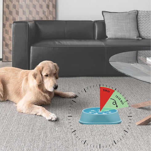 Vealind 100% BPA Free Slow Feeder Dog Bowls Puzzle Dog Bowl for Small and Medium Dogs Puppy Food Bowl 5.5oz, Snowflake Shaped (Blue Bowl)...