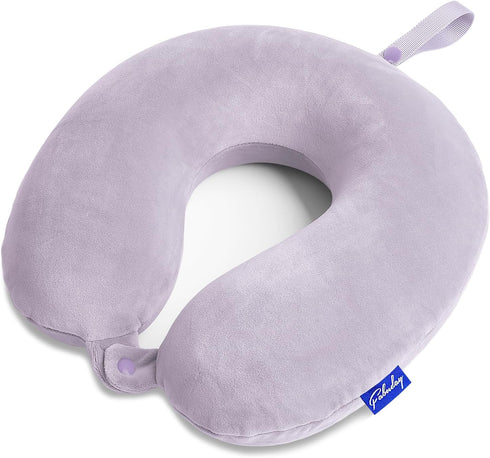Travel Pillow Memory Foam for Airplanes - Neck Pillow for Traveling, Car, Home, Flight Pillow for Sleeping with Attachable Snap Strap Soft Washabl...