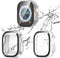 2 Pack 2 in 1 Waterproof Case for Apple watch Ultra 49mm, Straight Edge PC Front & Back Bumper with Tempered Glass Screen Protector 360 Protective...