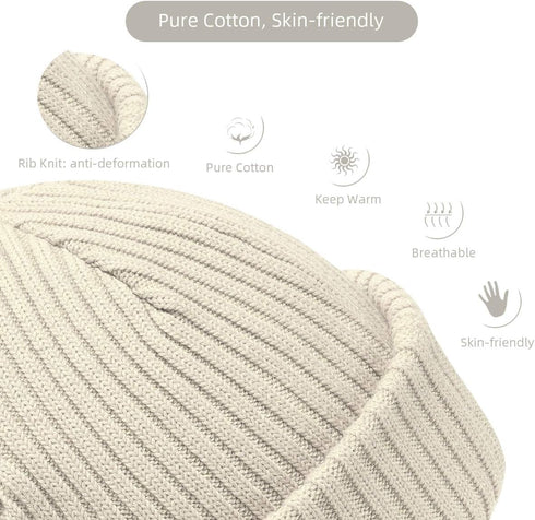 zowya Fisherman Beanie or 2 in 1 Regular Cuff Knit Beanie for Men Women Warm Rib Watch Skull Cap...
