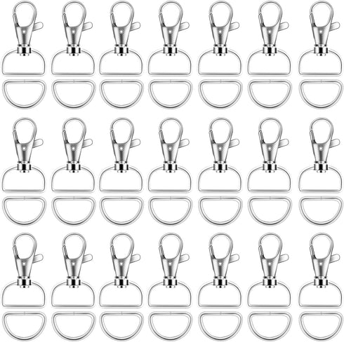 100PCS Premium Swivel Snap Hooks and D Rings, Swivel Snap Hooks for Keychain and Sewing Project(3/4" Inside Width) Silver...
