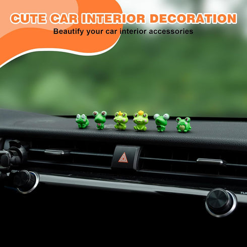 Frogs Car Dash Decoration Rear View Mirror Ornament, 6PCS Funny Dashboard Decoration Cute Car Accessories...