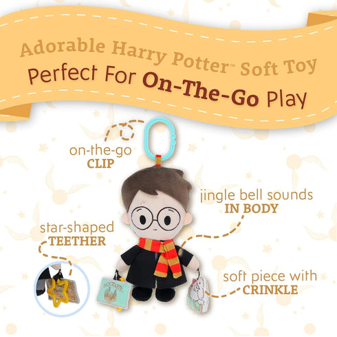 KIDS PREFERRED Harry Potter On The Go Activity Toy with Teether, On The Go Clip, Crinkle Texture, and Jingle Bell...