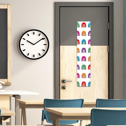 clothmile 2 Pcs Classroom Door Window Cover Rainbow Classroom Door Window Cover 8 X 36 Inches Blackout Lockdown Shades for Glass Doors Window Cove...
