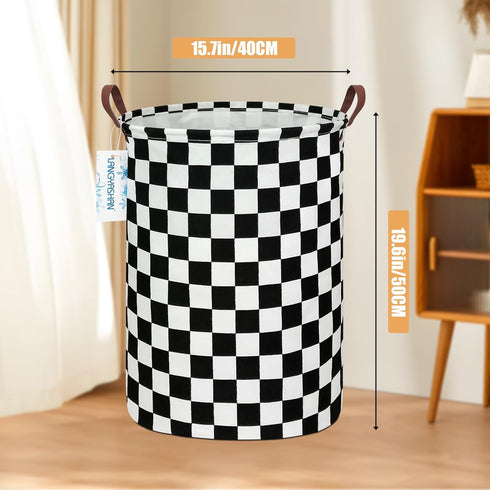 LANGYASHAN Laundry Basket Canvas Fabric Collapsible Organizer Basket for Storage Bin Toy Bins Gift Baskets Bedroom Clothes Children Nursery Hamper...