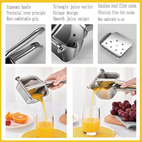 Thickened 304 stainless steel manual juicer, lemon juicer, orange juice juicer, fruit juicer, simple to use, it is the ideal companion for your ki...