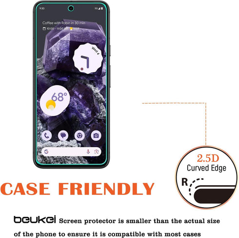 beukei (4 Pack) Compatible for Google Pixel 8 Pro 5G / Google Pixel 8 Pro Screen Protector Tempered Glass, (6.7 inch) Touch Sensitive,Case Friendl...