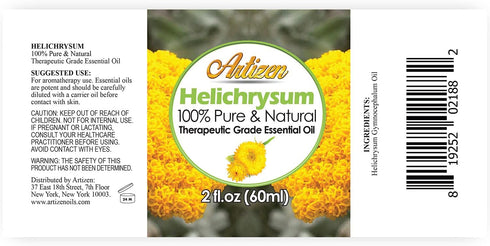 Artizen - (2oz) Helichrysum Essential Oil for Skin, Pure and Natural, Helichrysum Oil- 60 ml...