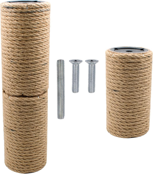2 Pack Cat Scratching Posts Jute Rope Replacement Scratcher Refill Post for Cats Cube Tower Kittens Scratch Pole Perch Interactive Toys Carpeted F...