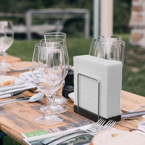 Mail Holder Bamboo Iron Mail Organizer Countertop Napkin Holder for Table Standing Napkin Dispenser for Kitchen Dining Table Farmhouse Cocktail Pi...