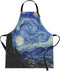 Britimes Apron Home Kitchen Cooking Baking Gardening for Women Men With Pockets Starry Night Oil Painting 32x28 inch...