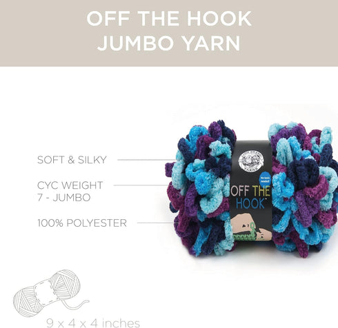 Lion Brand Yarn Off the Hook Yarn, Bulky No-Needle Craft Yarn for Crocheting, Hand-Knitting Yarn, 1-Pack, Hypnotic......