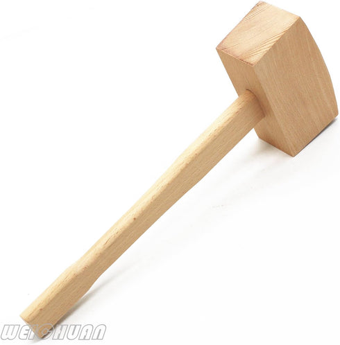 WEICHUAN 5" Unfinished Beech Wood Mallet Ice Hammer Mallet - Solid Beechwood Damage-Free Striking Woodworking Carving Mallet Woodworking Hand Tool...