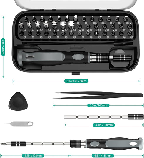 ORIA Precision Screwdriver Set, 48 in 1 Magnetic Mini Screwdriver Kit with 41 Bits, Glasses Screwdriver, Portable Repair Tool Kit with Case, Exten...