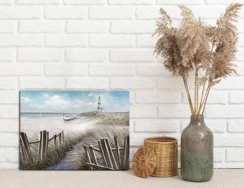 LAIART Canvas Wall Art Ocean Seascape Blue Painting Prints Modern Lighthouse Pictures Framed for Bedroom Bathroom Living Room Home Office Decor(11...