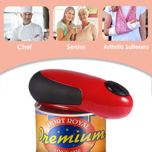 Electric Can Opener, Restaurant Can Opener with One-Key Automatic Opening, Smooth Edge Battery Powered Can Openers for Chef's, Arthritis, Weak Han...
