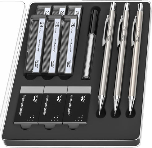 Mr. Pen- Metal Mechanical Pencil Set, 0.7mm, 3 Pack, 0.7 mechanical pencils, mechanical pencil .7, Sketching Pencils, Drafting Pencil, Mechanical ...