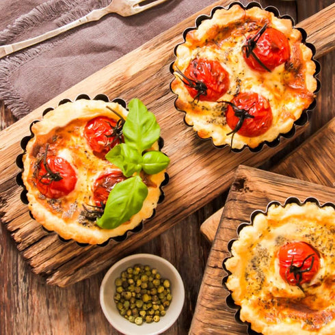Mini Tart Pan Set of 12, Non-Stick 4 Inch Quiche Pan, Removable Bottom Tart Pan for Pies, Quiche Bakeware, Cheese Cakes, Desserts and more...