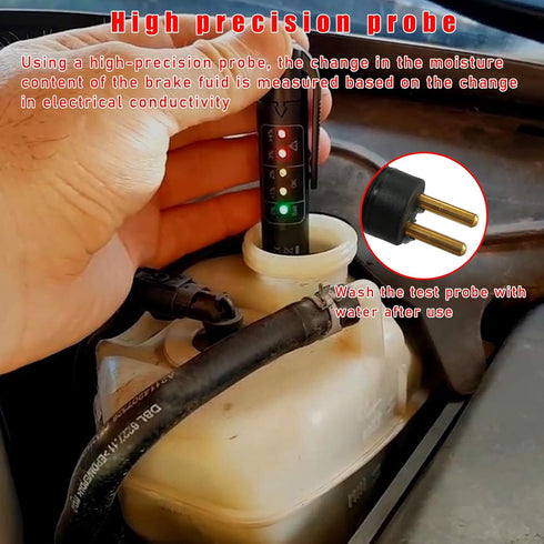 Brake Fluid Liquid Tester Pen, Hydraulic Fluid Liquid Oil Moisture Analyzer with 5 LED Indicators to Test DOT3 DOT4 DOT5.1 Brake Fluid, Auto Brake...