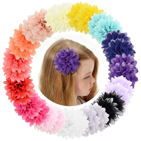 30pcs Baby Girls Alligator Hair Clips Chiffon Flower Hair Barrettes Accessories for Kids Toddler Teens...
