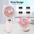 Handheld Fan Mini, Cute Hand Fan Portable, Powerful USB Rechargeable Fan with 4 Speeds and LED Display for Kids Women, Battery Small Electric Hand...