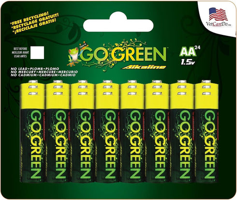 GoGreen Power (24011) Eco Friendly Alkaline AA Batteries - No Lead, Cadmium or Mercury - Pack of 24...