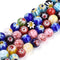 Fashewelry 500Pcs 4mm Tiny Millefiori Glass Round Ball Beads Mixed Colors Mosaic Glass Spacer Loose Beads Handmade Flower Pattern Lampwork Beads f...