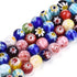 Fashewelry 500Pcs 4mm Tiny Millefiori Glass Round Ball Beads Mixed Colors Mosaic Glass Spacer Loose Beads Handmade Flower Pattern Lampwork Beads f...