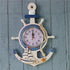 Mediterranean Style Anchor Clock Beach Sea Theme Nautical Wheel Rudder Steering Wheel Decor Wall Hanging Decoration...