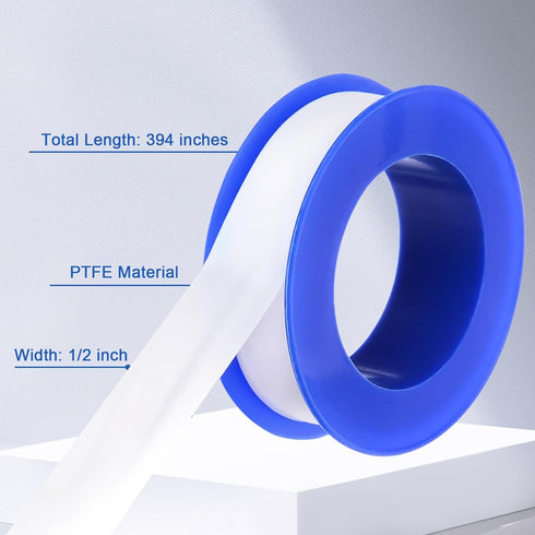 POCKET PANDA 5 Rolls Teflon Tape 1/2Inch, Plumbers Tape, Plumbing Tape, Sealant Tape, PTFE Tape, Sealing Tape for Shower Head Water Pipe, 1/2" x39...