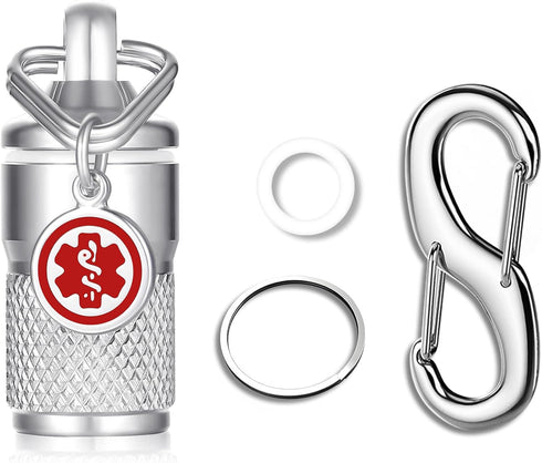 Divoti Precision CNC Machined Stainless Steel Emergency Pill Holder Keychain - Micro...