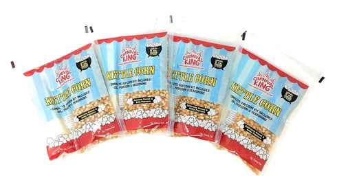 Al In One Kettle Corn Kit for 6 OZ popper or Larger, 4 Pack...