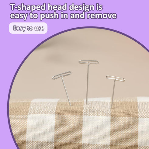 100 Pcs Wig Pins T Pins 1 Inch Jewelry T Pin T Shape Sewing Pins For Blocking Knitting Stainless Steel Wig T Pins Wig Straight Pins With A Storage...