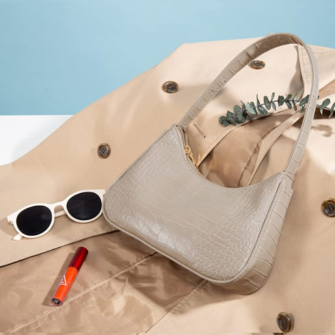 LOVEVOOK Shoulder Bag for Women, Small Purses Croc Pattern Clutch Purse Vegan Leather Little Purse Cute Mini Handbag...