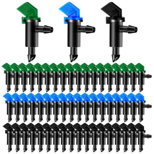 Drip Emitters, 60 Pcs Irrigation Drippers Garden Flag Drip System Parts, 3 Sizes, 1 GPH, 2 GPH, 4 GPH for Home Garden Trees and Shrubs Watering, 3...