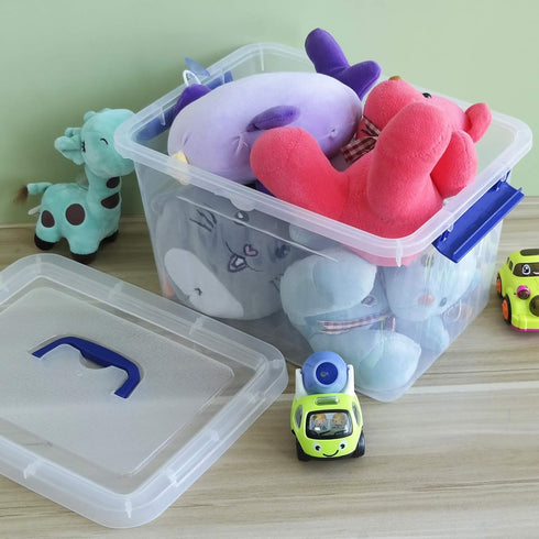 Wekioger Versatile Storage Organizer Plastic Bins with Lid, 12 Quart Latching Box, Set of 1...