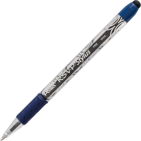 Pentel RSVP STYLUS Ballpoint Pen, Fine Line, Blue Ink (BK90L-C)......