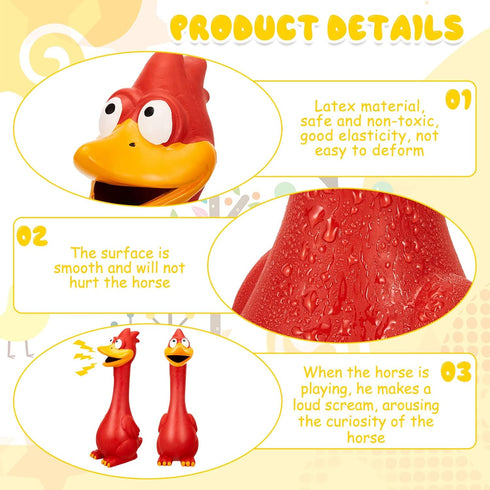 Hungdao 1 Pcs Horse Toys Latex Squeaky Squeeze Chicken Squeak Horse Turkey Balls for Play Fake Screaming Chicken Toys for Horses Soccer Ball for R...