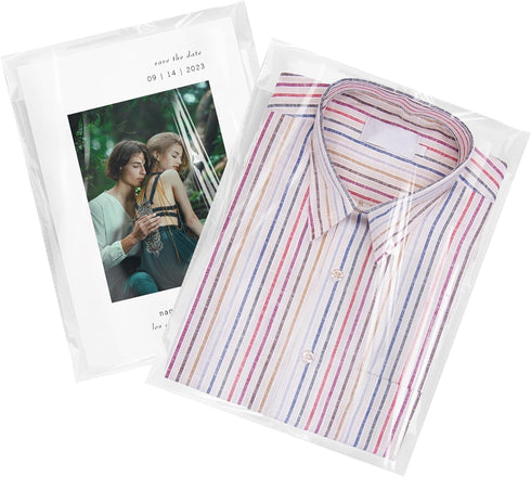 COIDEA 100 Pcs T Shirt Bags, Cellophane Bags 8.3x10.2 Inches for Clothes, Cellophane Resealable Clear Poly Bags, Plastic Bags for Clothes, Decorat...