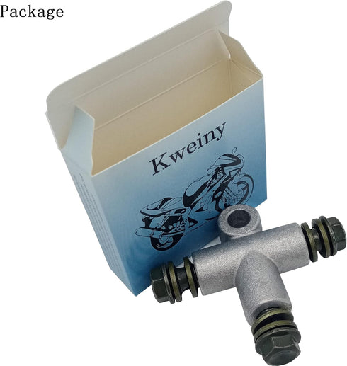 Motorcycle Hydraulic Brake Line Tee Hose Connector 3 Way Adapter with M10 Banjo Bolt(Circular Shape)...