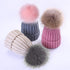 Coopay 24 Pieces Faux Fox Fur Pom Pom Balls DIY Fur Fluffy with Elastic Loop for Hats Keychains Scarves Gloves Bags Charms Knitting Accessories (M...