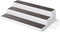 Copco 3-Tier Non-Skid Spice Rack Organizer for Kitchen Cabinet or Pantry, 15-Inch Tiered Shelf, White/Gray, Slip-Resistant Design for Jars and Bot...