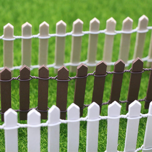 ONEST 3 Pieces Miniature Fairy Garden Fence Mini Wood Ornament Fence Fairy Garden Fence Supplies for Home Garden Plant Decorations...