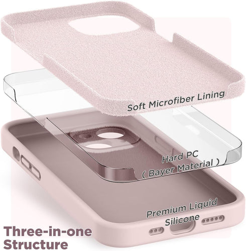 SURPHY Compatible with iPhone 14 Case with Screen Protector (Camera Protection + Soft Microfiber Lining) Liquid Silicone Phone Case 6.1 inch 2022,...