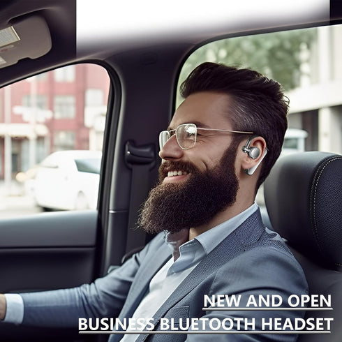 Bluetooth earpiece V5.4 single ear bluetooth headset, with noise cancellation and microphone compatible, talk time of 35 hours bluetooth phone hea...