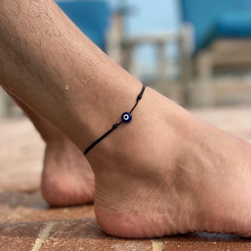 Luck Strings Evil Eye Black Cord Anklet Bracelet for Women Men Teen Girls Boys String Waterproof Adjustable Ankle Bracelets Minimalist Jewelry Uni...