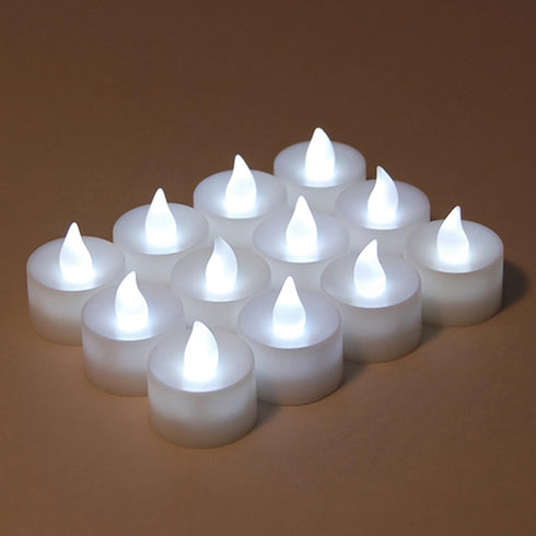 LumaBase Battery Operated Tea Light Candles, Pink - Set of 12...